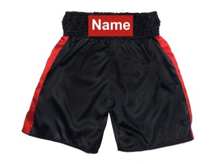 Personalized Black Boxing Pants , Boxing Trunks : KNBSH-033-Black